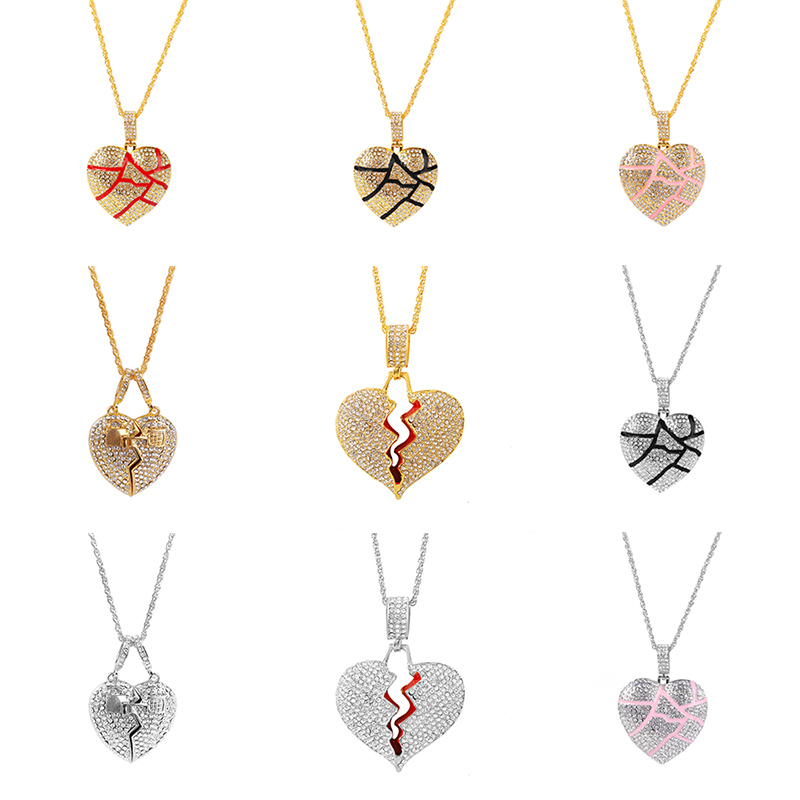 Creative Broken Heart Necklace & Pendant Hip Hop Jewelry Women Men Trendy Gold Silver Color Long Chain Bling Rhinestone Necklace
Creative Broken Heart Necklace & Pendant Hip Hop Jewelry Women Men Trendy Gold Silver Color Long Chain Bling Rhinestone Necklace