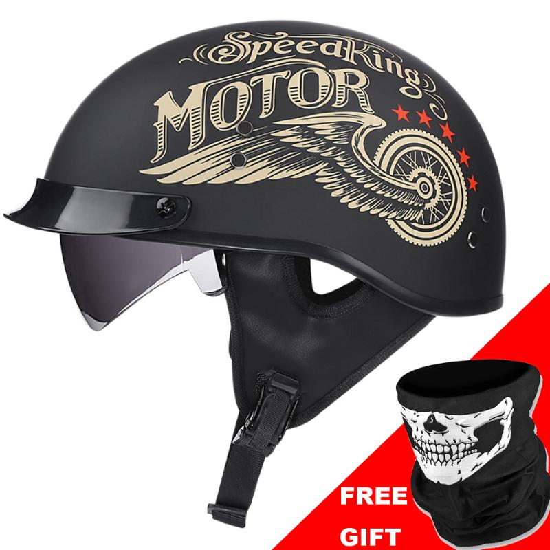 

VOSS Retro Motorcycle Helmet Moto Helmets Scooter Vintage Half Face Biker Motorbike Crash Helmet Casco DOT Certification, Color 6