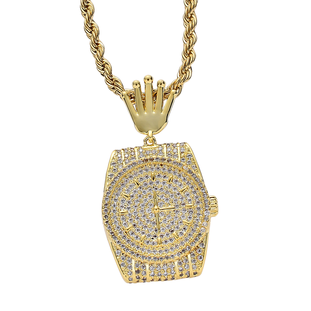 18K Gold Plated Watch Dial Pendant Hip Hop Necklace, Cubic Zirconia Christmas Pendant Jewelry Xmas Choker Necklace, Women Party Jewelry
18K Gold Plated Watch Dial Pendant Hip Hop Necklace, Cubic Zirconia Christmas Pendant Jewelry Xmas Choker Necklace, Women Party Jewelry