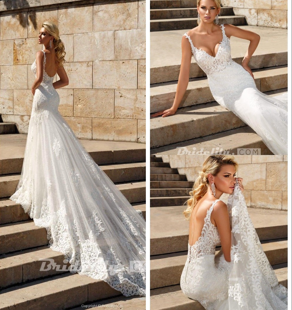 2020 Sexy Spaghetti Bohemian Mermaid Wedding Dresses Plus Size Full Lace Open Back Beach Country Bridal Gown BC3074, Gold
2020 Sexy Spaghetti Bohemian Mermaid Wedding Dresses Plus Size Full Lace Open Back Beach Country Bridal Gown BC3074, Gold