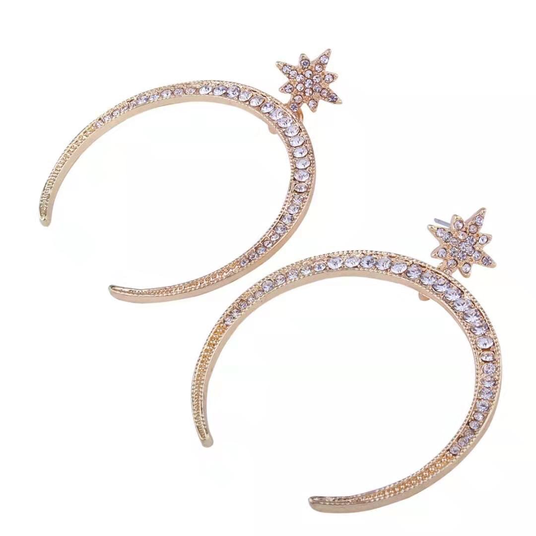 Wholesale- hoop earrings for women crystal star crescent gold dangle huggie earrings party wedding engagement fashion jewelry gift for gf
Wholesale- hoop earrings for women crystal star crescent gold dangle huggie earrings party wedding engagement fashion jewelry gift for gf