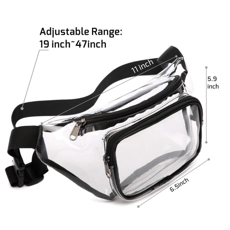 Transparent waist bag PVC waterproof waist bag custom outdoor sports stadium fitness fashion simple, Black
Transparent waist bag PVC waterproof waist bag custom outdoor sports stadium fitness fashion simple, Black