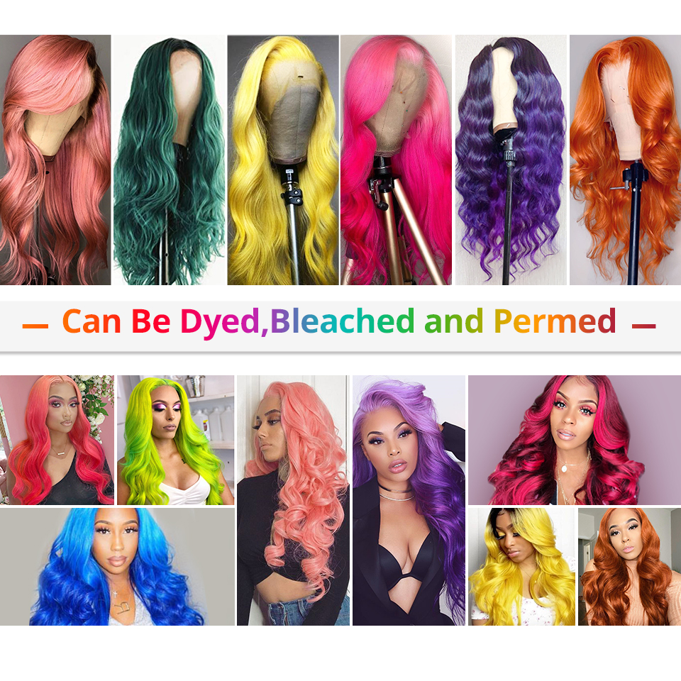 Ishow Brazilian Body Wave 13x1 Human Hair Wigs Orange Ginger Blue Red Pink 99j Color Remy Pre Plucked Lace Front Wig For Women Girls All Ages 8-28inch