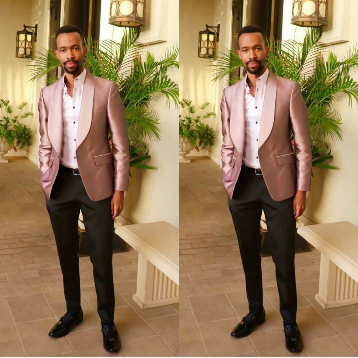 designer pink mens suits two piece tweed suit herringbone shawl lapel custom made prom dress groom tuxedos wedding suit jacket pants