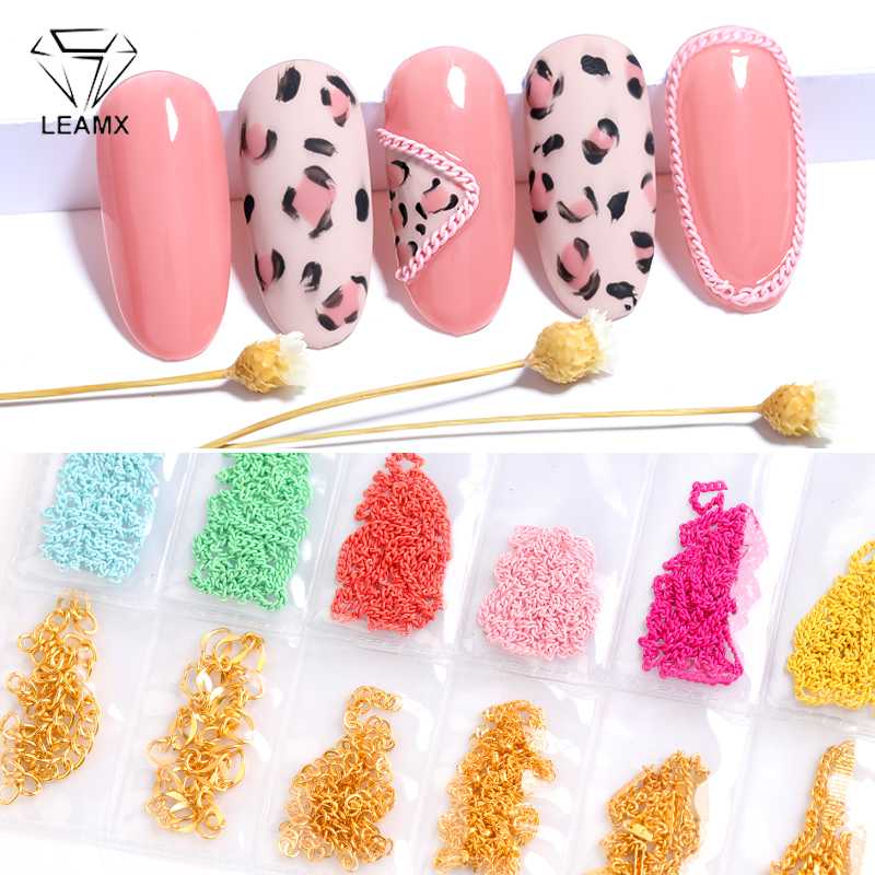 LEAMX 6 Grids/Pack Multi-colored All Various Shapes Chains Ring Buckle Metal 3D Studs Nail Art Alloy Decorations Manicure L560
LEAMX 6 Grids/Pack Multi-colored All Various Shapes Chains Ring Buckle Metal 3D Studs Nail Art Alloy Decorations Manicure L560
