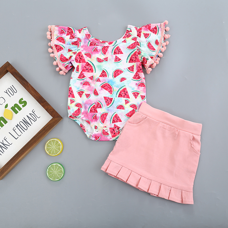 Baby Girl Cute Summer Romper Skirt 2PCs Outfits Set Toddler Infant Girls Flare Sleeve Watermelon Print Jumpsuits, Ah2562pink
Baby Girl Cute Summer Romper Skirt 2PCs Outfits Set Toddler Infant Girls Flare Sleeve Watermelon Print Jumpsuits, Ah2562pink