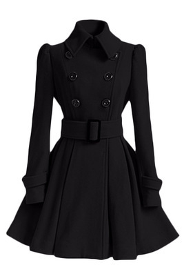 Women's Wool & Blends Winter Women Woolen Coat Windbreaker Multicolor Belt Bandage Top White Blend Girls Dress Jacket Thick Ladies Tops Plus
