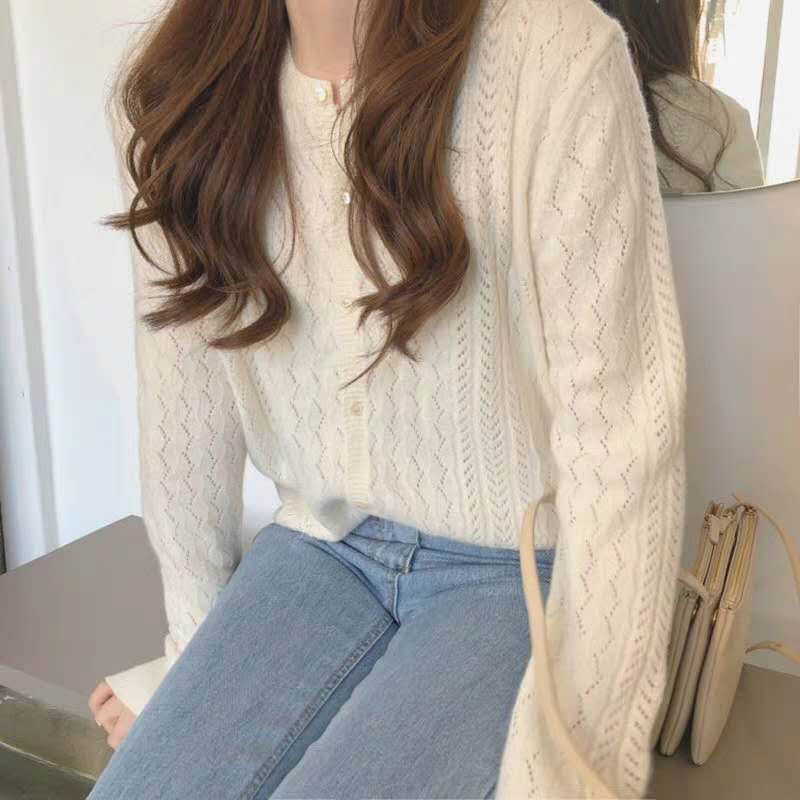 Female Cardigan Korean Knitted Cardigan White Button Up Top Long Sleeve Top Spring 2020 Cotton Kardigan Pph531, Creamy-white
Female Cardigan Korean Knitted Cardigan White Button Up Top Long Sleeve Top Spring 2020 Cotton Kardigan Pph531, Creamy-white