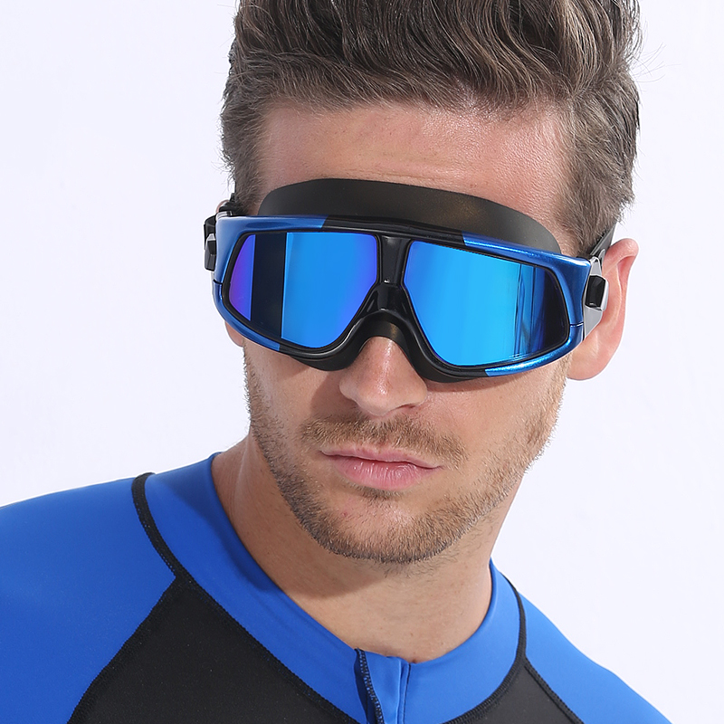 Goggles Swimming Goggles Comfortable Silicone Large Frame Swim Glasses Anti-Fog UV Men Women Swim Mask Waterproof Water Sports286C