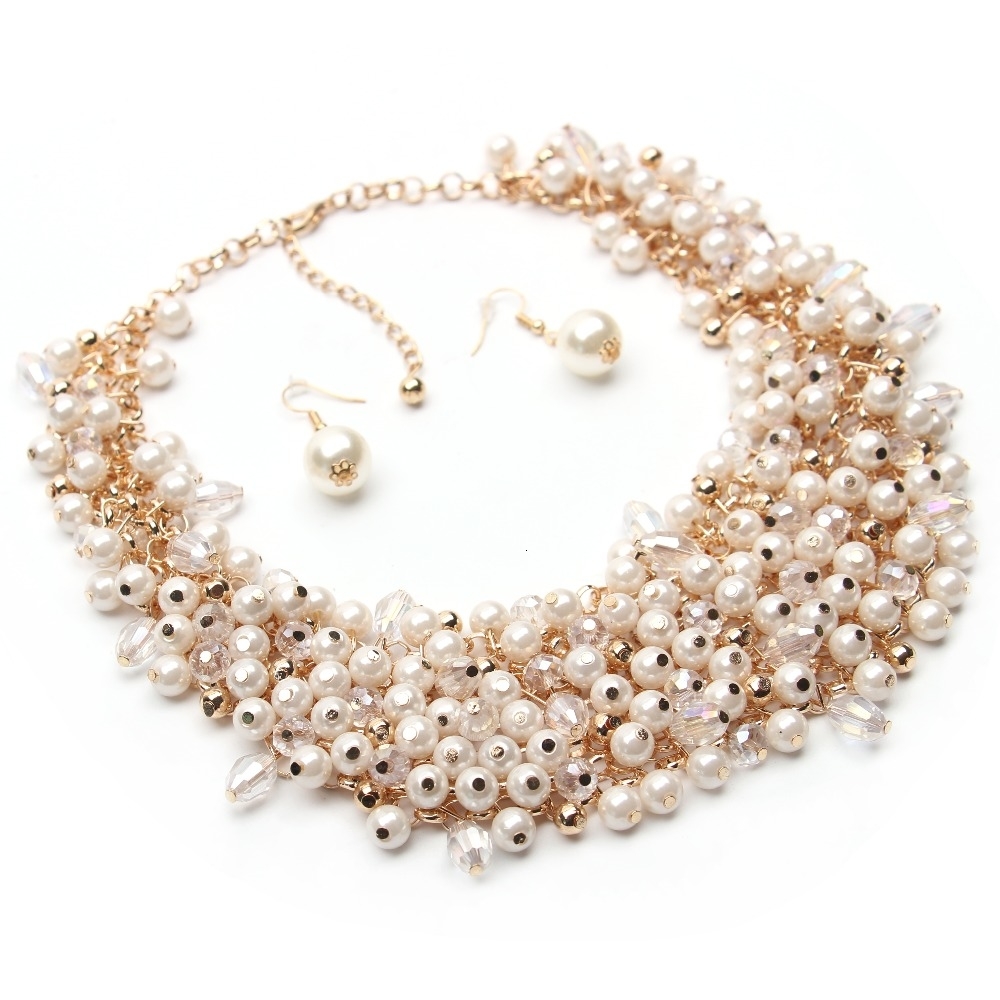 Ztech necklace Jewelry European & American Big Temperament Popular Trendy Palace Beauty simulated pearl Necklace Statement