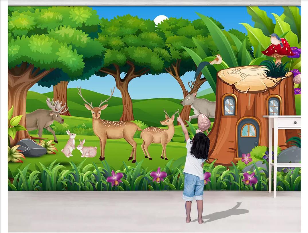 Custom 3d photo murals wall paper home decor Simple tropical forest elk rabbit magic house children's room background wall papel de parede, Custom any size
Custom 3d photo murals wall paper home decor Simple tropical forest elk rabbit magic house children's room background wall papel de parede, Custom any size