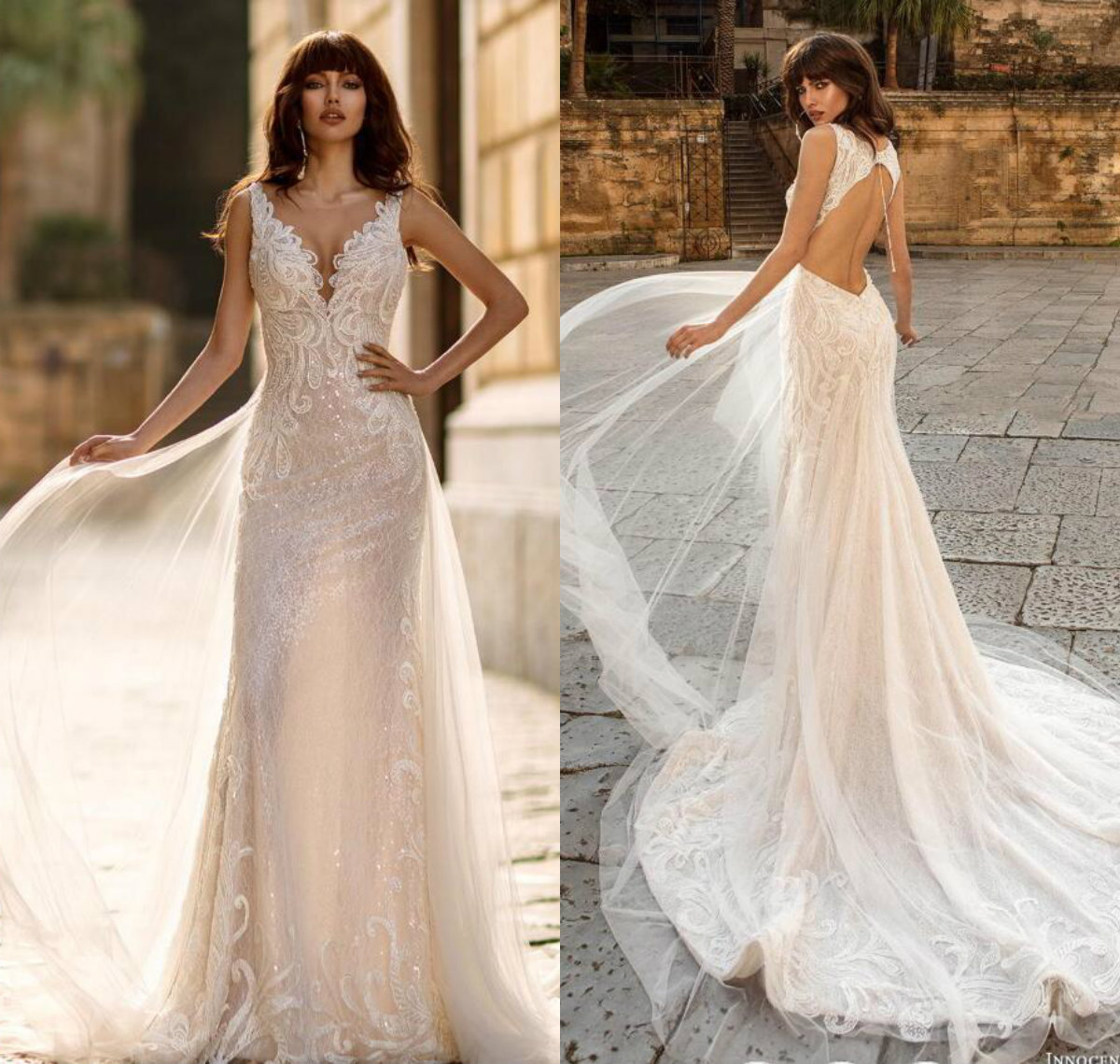 2019 Innocentia Divina Mermaid Wedding Dress Deep V Neck Lace Sequins Applique Country Bridal Gowns Hollow Back Plus Size Wedding Dress, Coral
2019 Innocentia Divina Mermaid Wedding Dress Deep V Neck Lace Sequins Applique Country Bridal Gowns Hollow Back Plus Size Wedding Dress, Coral