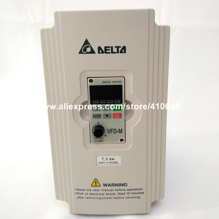 Delta Inverter 7.5KW VFD075M43A 3 Phase 380V to 460V Rated 18 A 100% New 7500W VFD Series Invertor Variable Speed AC Motor Drive
Delta Inverter 7.5KW VFD075M43A 3 Phase 380V to 460V Rated 18 A 100% New 7500W VFD Series Invertor Variable Speed AC Motor Drive