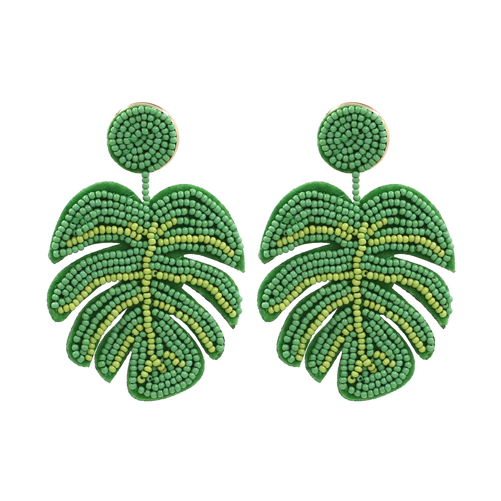 New Hand-woven Rice Bead Leaf earringsEarrings Green Plant Beaded Earrings Accessories For Women Vintage Statement Fashion Jewelry, Golden
New Hand-woven Rice Bead Leaf earringsEarrings Green Plant Beaded Earrings Accessories For Women Vintage Statement Fashion Jewelry, Golden