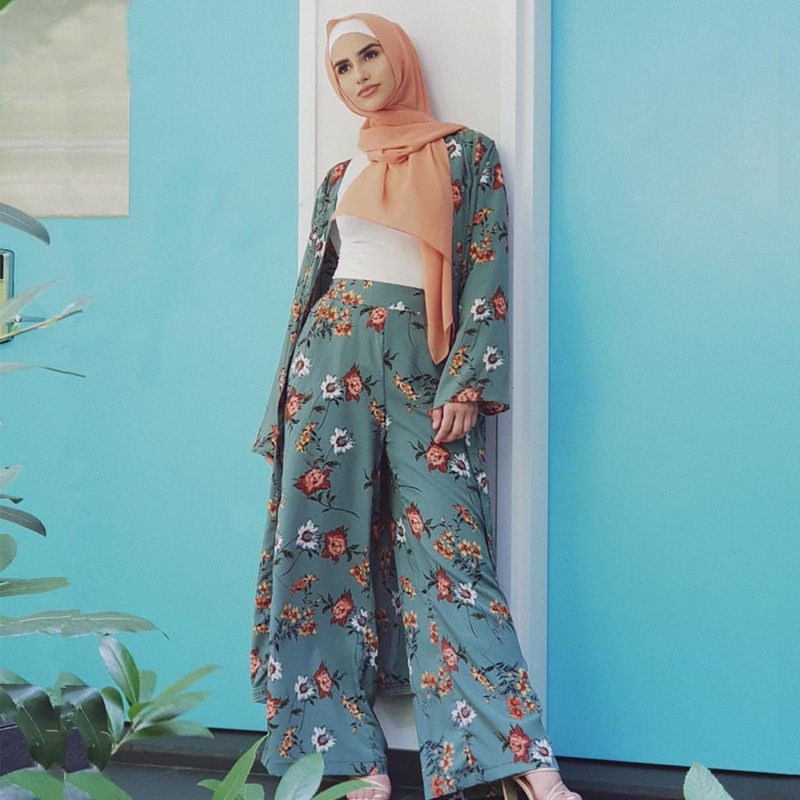 Hijab Dress Abaya Kimono Set Kaftan Robe Dubai Islam Muslim Caftan Marocain Ramadan Elbise Qatar Oman Turkish Islamic Clothing