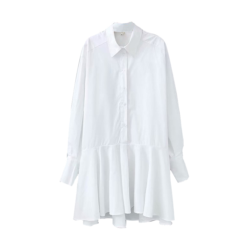 Women White Shirt Mini Dress Turn Down Collar Latern Long Sleeve Office Lady Pleated Dress Cotton Casual Loose Vestidos, Black
Women White Shirt Mini Dress Turn Down Collar Latern Long Sleeve Office Lady Pleated Dress Cotton Casual Loose Vestidos, Black