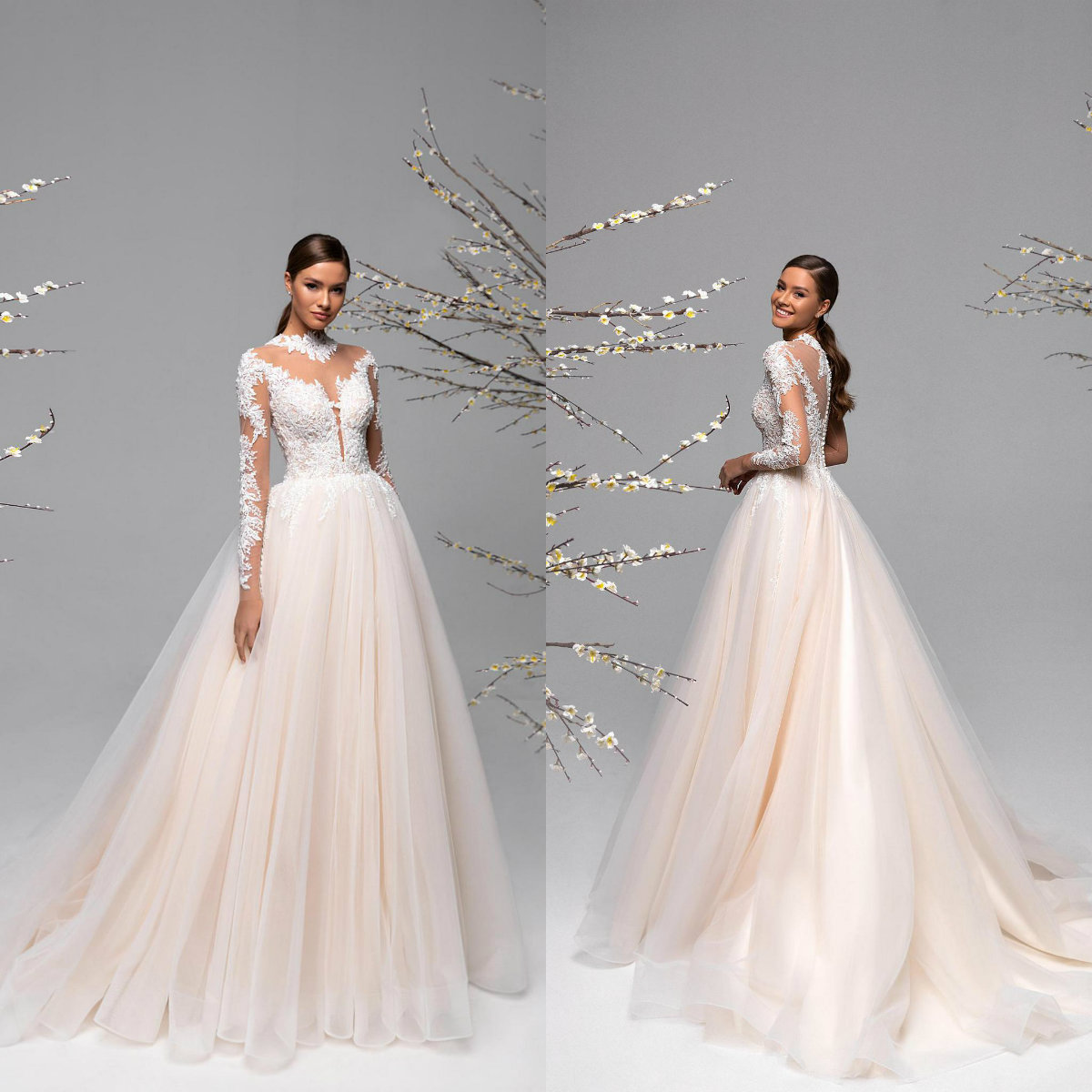 2021 Fashion Wedding Dresses High Collar Long Sleeves Button Back Bridal Gowns Custom Made Lace Appliques Sweep Train A-Line Wedding Dress, Gold
2021 Fashion Wedding Dresses High Collar Long Sleeves Button Back Bridal Gowns Custom Made Lace Appliques Sweep Train A-Line Wedding Dress, Gold