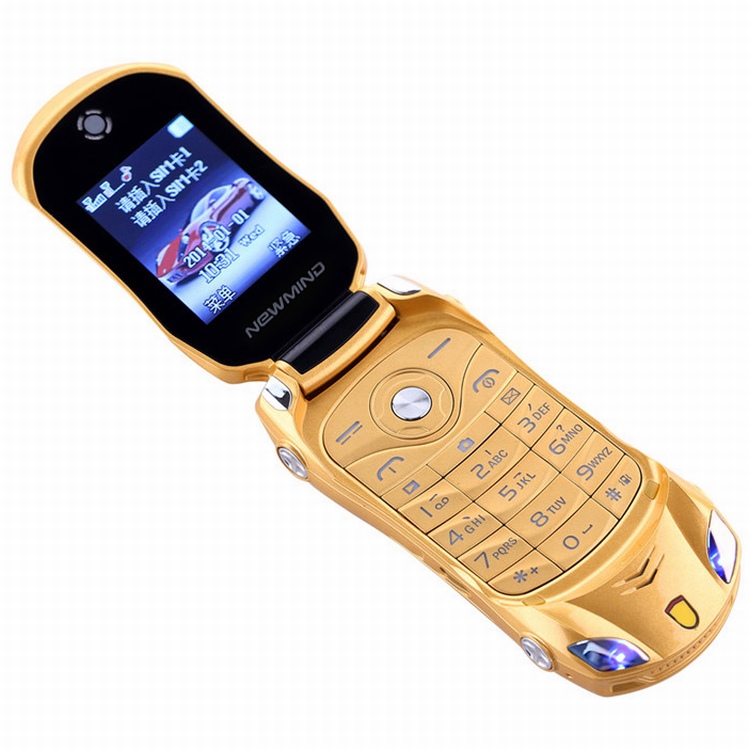 Novelty F15 Unlocked Flip Phone Dual Sim Mini Sports Car Model Blue Flashlight Bluetooth Mobile Phone GSM 85090018001900MHz4924927 - view 5