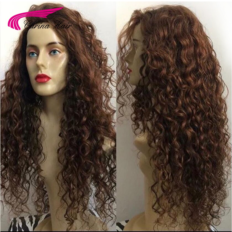 Free Shipping High Quality Brown Long Kinky Curly Wigs with Baby Hair Heat Resistant Glueless Synthetic Lace Front Wigs for Black Women