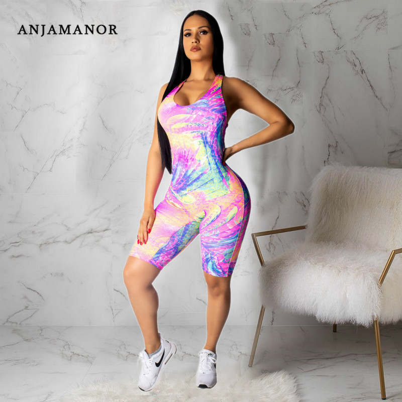 ANJAMANOR Fashion Print Sleeveless Backless Sexy Playsuit Summer Clothes for Womens One Piece Romper Bodycon Jumpsuit D91-AZ78, As pic
ANJAMANOR Fashion Print Sleeveless Backless Sexy Playsuit Summer Clothes for Womens One Piece Romper Bodycon Jumpsuit D91-AZ78, As pic