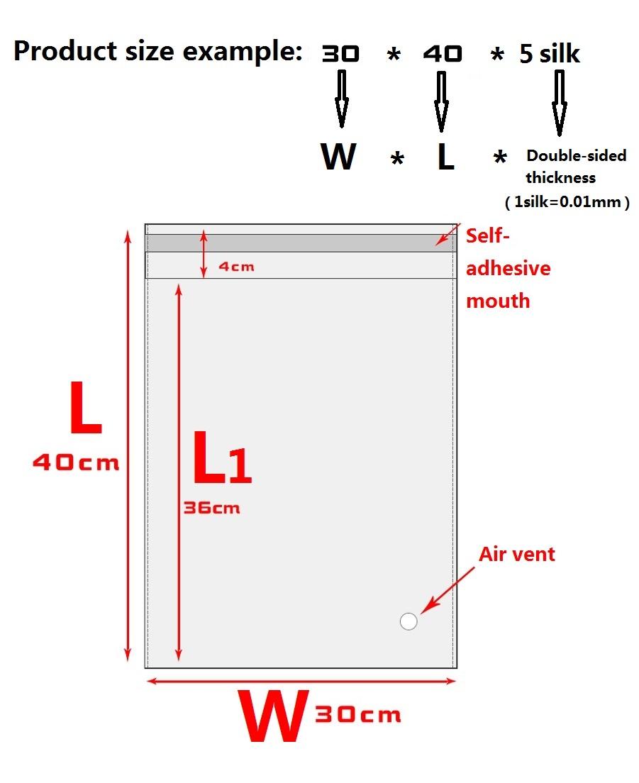 6*10cm*5silk opp bag self-adhesive transparent packaging bag clothes jewelry packaging