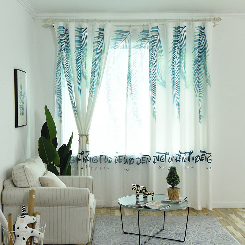 Simple Modern Northern European Wind Ins Banana Leaf Velvet Printing Curtain Bedroom Living Room Balcony Floating Window Curtain, Tulle
Simple Modern Northern European Wind Ins Banana Leaf Velvet Printing Curtain Bedroom Living Room Balcony Floating Window Curtain, Tulle
