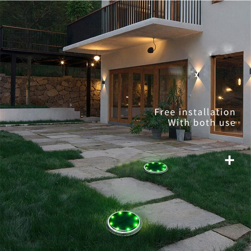 Waterproof Ground Light Solar IP65 Underground Lighting RGB LED Landscape Path Ground Light Garden Night Lamp for Lawn Pathway Yard