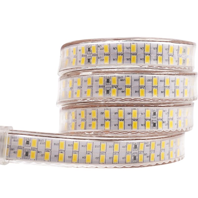 Led Strip Light 240leds Double Row 220V 110V SMD 5730 Flexible Tape 5730 Crystal Clear PVC Tubing for Durable Use and Brighte Power