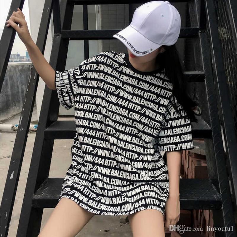 2020 Harajuku Bf Style Loose T Shirts Letter Print Fashion Tshirts All Match Summer Tops for Women O Neck Poleras Mujer 2XL