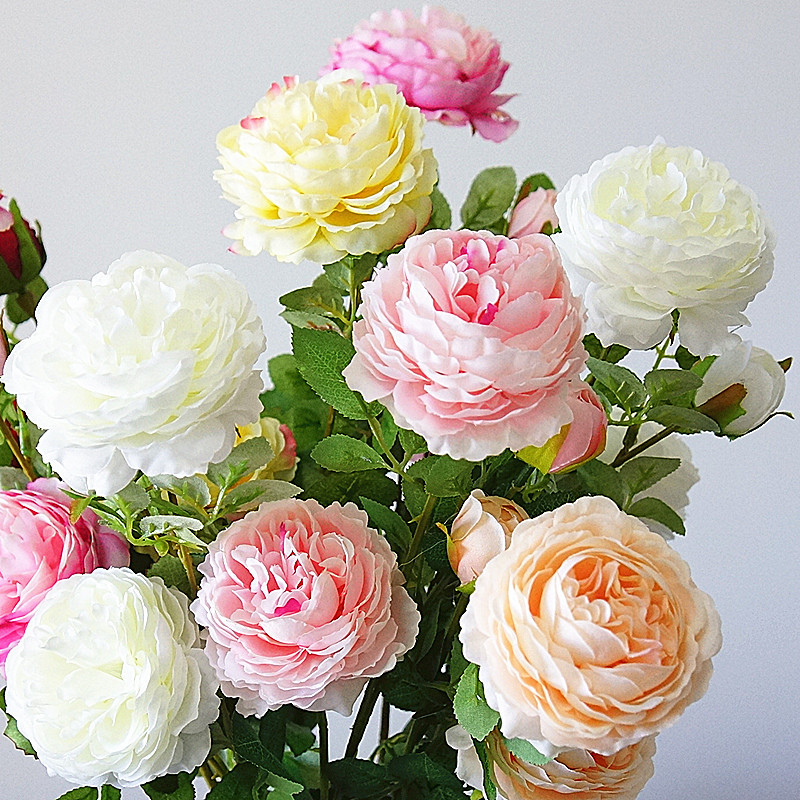 3 Heads Artificial Rose Peony Flower branch with leaves Silk flores peonies for indoor Home table decor diy wedding decoration, Type b purple
3 Heads Artificial Rose Peony Flower branch with leaves Silk flores peonies for indoor Home table decor diy wedding decoration, Type b purple