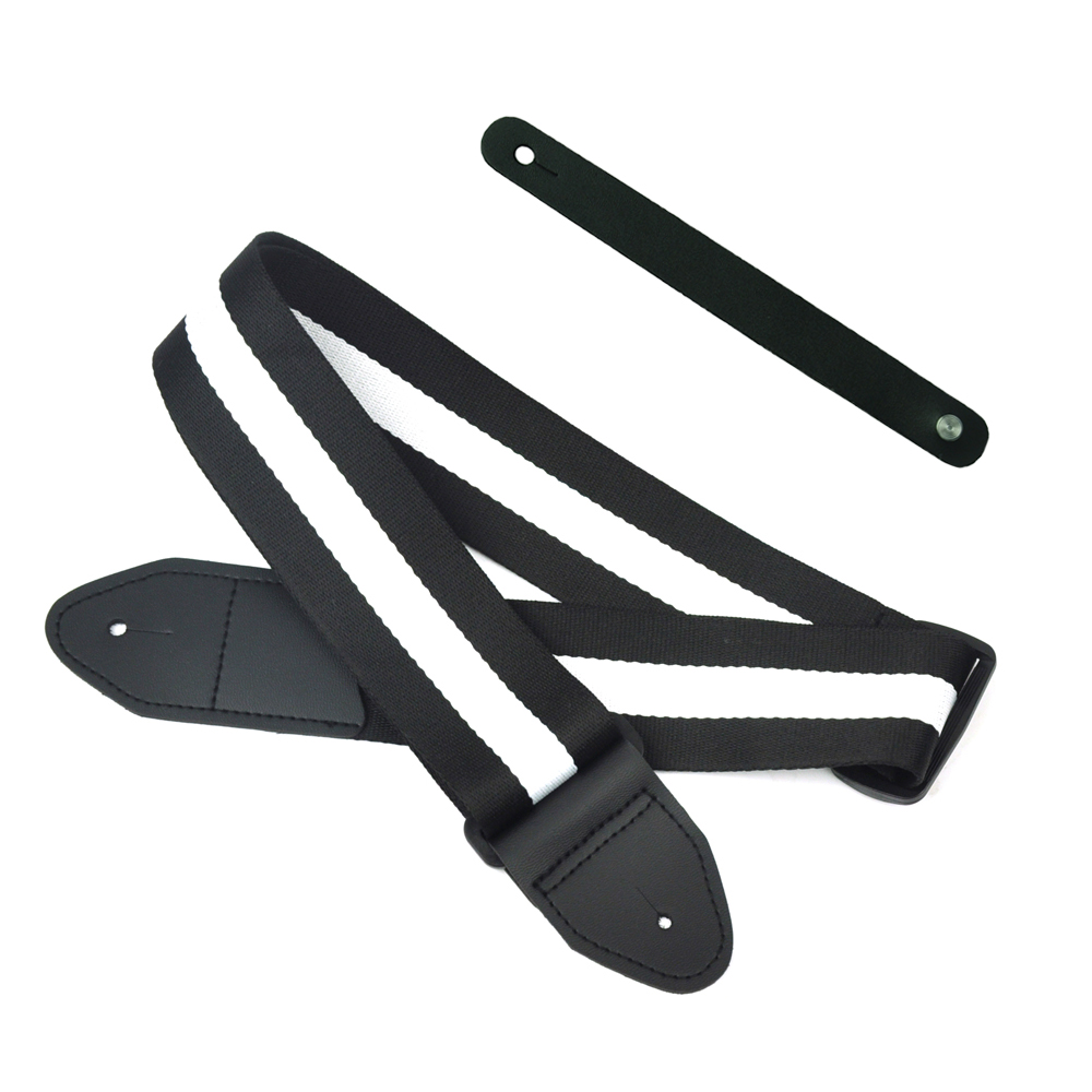Black&White Cotton Stripe Leather Head Guitar Strap 2" Wide + Leather Guitar Head Stock Strap
Black&White Cotton Stripe Leather Head Guitar Strap 2" Wide + Leather Guitar Head Stock Strap