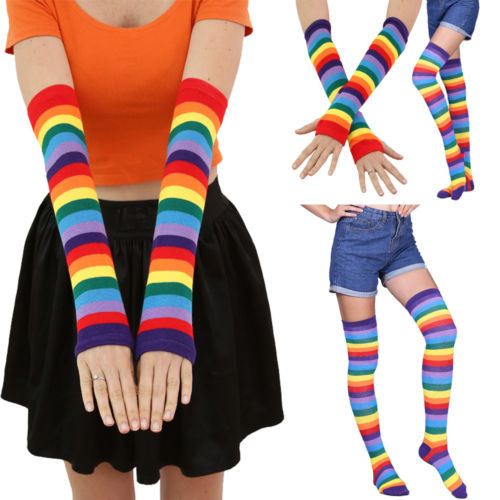 Christmas Stockings Women Girl Stripe Thigh High Stockings Rainbow Arm Stretchy Mitten Gloves Hot Rainbow Long Socks Gloves
Christmas Stockings Women Girl Stripe Thigh High Stockings Rainbow Arm Stretchy Mitten Gloves Hot Rainbow Long Socks Gloves