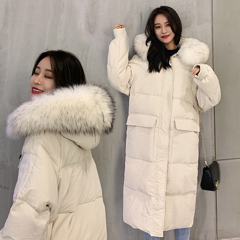 Down Jacket Women over the Knee X-Long 2020 New Korean Style Raccoon Dog Large Fur Collar Hooded Large Pocket Jacket Fashion, Beige
Down Jacket Women over the Knee X-Long 2020 New Korean Style Raccoon Dog Large Fur Collar Hooded Large Pocket Jacket Fashion, Beige