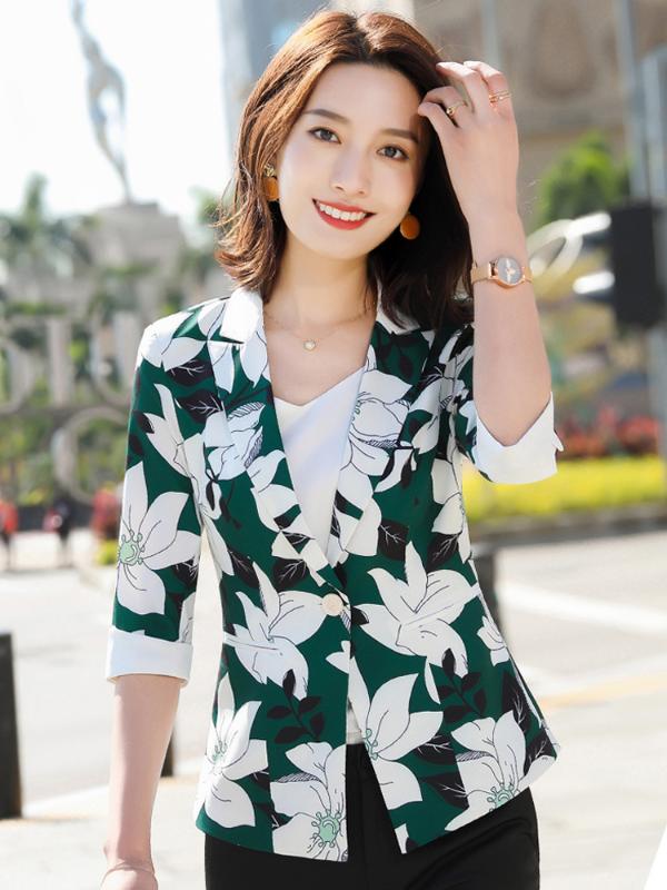 Printed Small Suit Coat Women' Three-quarter-length Sleeve 2020 Spring New Style Elegant Casual Waist Hugging Slimming Suit, Singleton
Printed Small Suit Coat Women' Three-quarter-length Sleeve 2020 Spring New Style Elegant Casual Waist Hugging Slimming Suit, Singleton