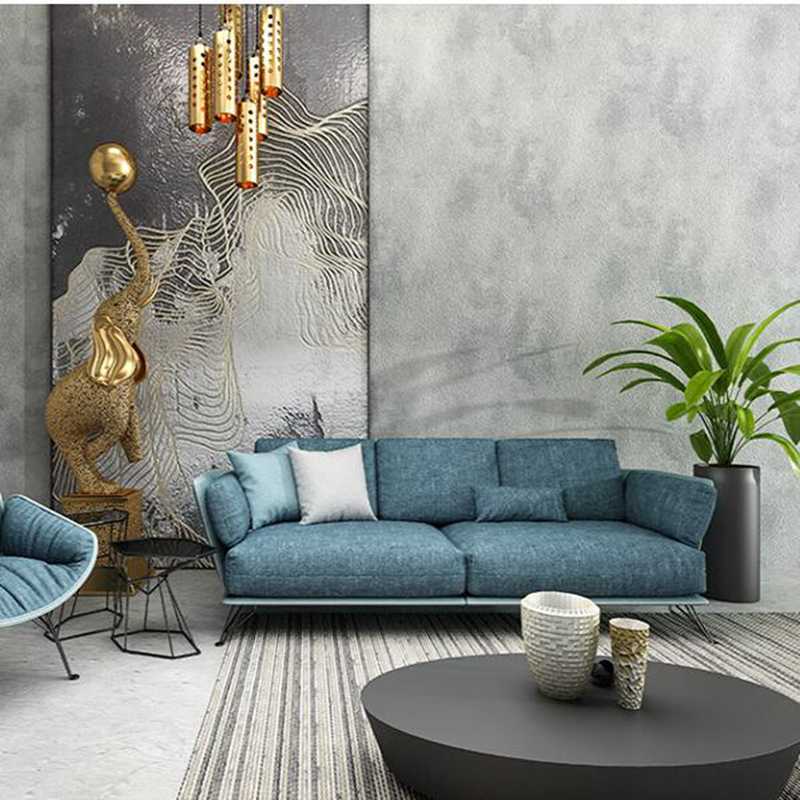 Vintage Concrete Cement Plaster Texture Wallpaper Office Retro Rustic Wall Paper Roll Grey White Black Washable 0.53x10M