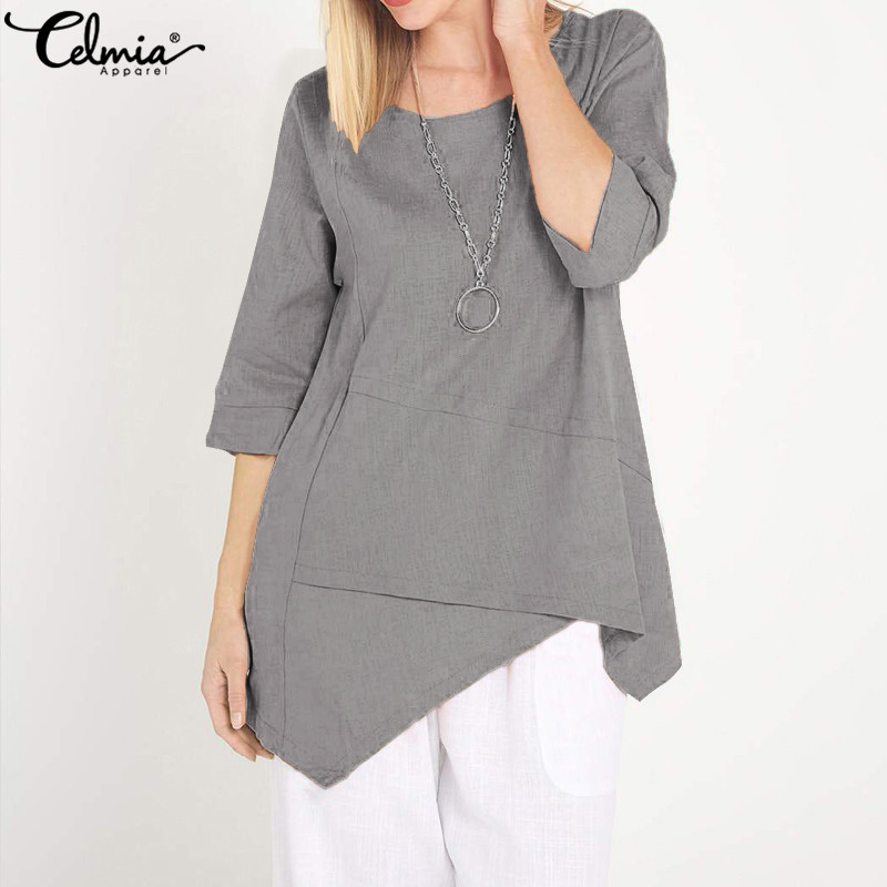 Celmia 2019 Summer Tunic Tops Women Crew Neck Half Sleeve Blouses Asymmetrical Vintage Blusas Femininas Casual Loose Shirts 5XL, Black
Celmia 2019 Summer Tunic Tops Women Crew Neck Half Sleeve Blouses Asymmetrical Vintage Blusas Femininas Casual Loose Shirts 5XL, Black