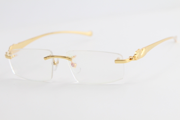 Selling Hot Rimless Gold Optical Metal leopard Series Eyeglasses Square Eyewear Glasses Male and female With Box C Decoration gold frame gla
Selling Hot Rimless Gold Optical Metal leopard Series Eyeglasses Square Eyewear Glasses Male and female With Box C Decoration gold frame gla