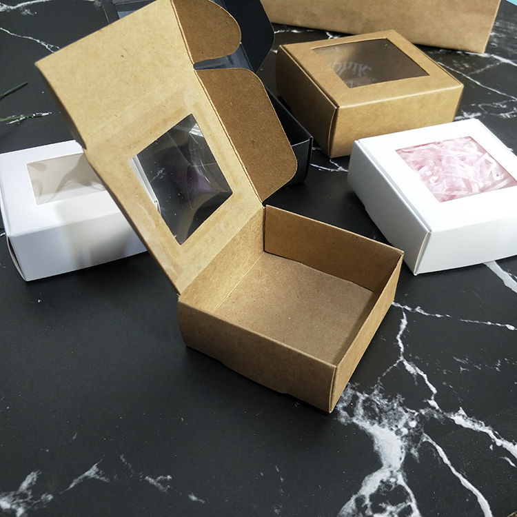 50pcs Folding Kraft Paper Box with Transparent PVC Window Gift Box Packaging Present Cajas de Carton
50pcs Folding Kraft Paper Box with Transparent PVC Window Gift Box Packaging Present Cajas de Carton