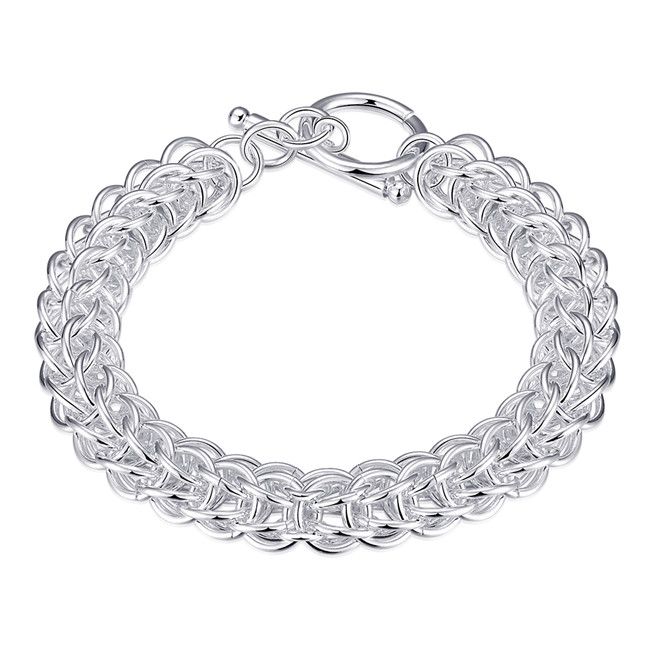 Full circle TO bracelet sterling silver plated bracelet ; Free shipping men and women 925 silver bracelet SPB016