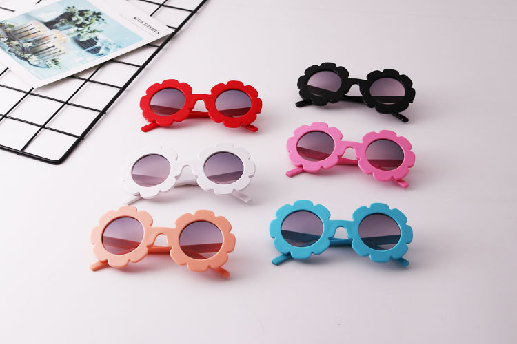 6 Colors Fashion Baby Girls Sunglasses Children Round Flower Sun Glasses Eyewear Summer Toddler Kids Accessories M1709 Z260305
