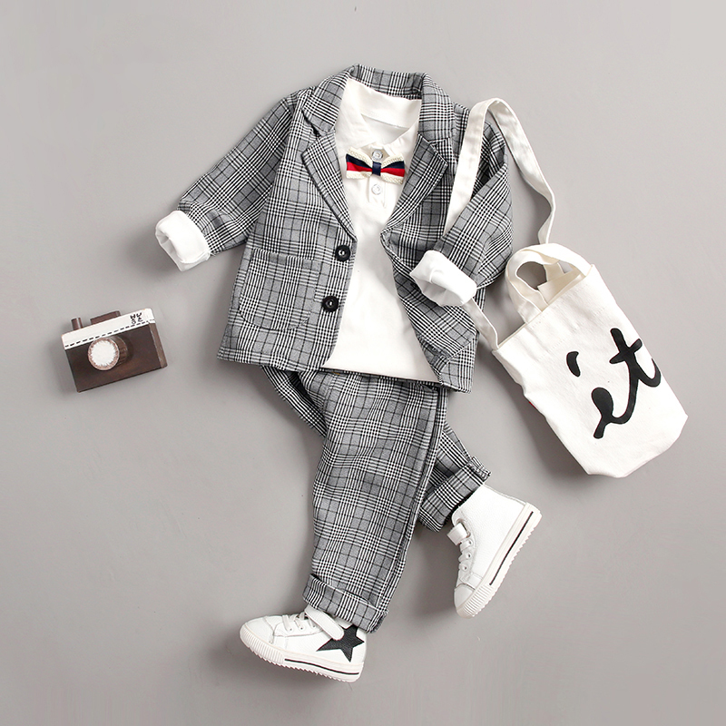 England Style Tuxedo Suits Boys Clothes Set Kids Formal Wedding Blazer Lattice Coat Kids Party Bow Tie Clothing, Gray
England Style Tuxedo Suits Boys Clothes Set Kids Formal Wedding Blazer Lattice Coat Kids Party Bow Tie Clothing, Gray