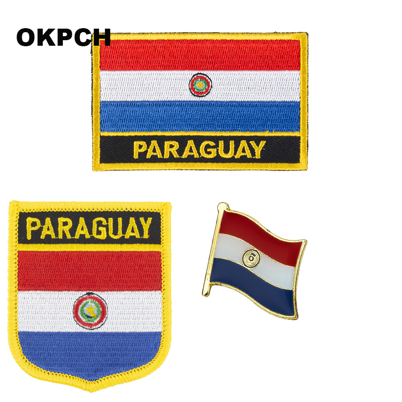 Paraguay flag patch badge 3pcs a Set Patches for Clothing DIY Decoration PT0026-3, Black
Paraguay flag patch badge 3pcs a Set Patches for Clothing DIY Decoration PT0026-3, Black