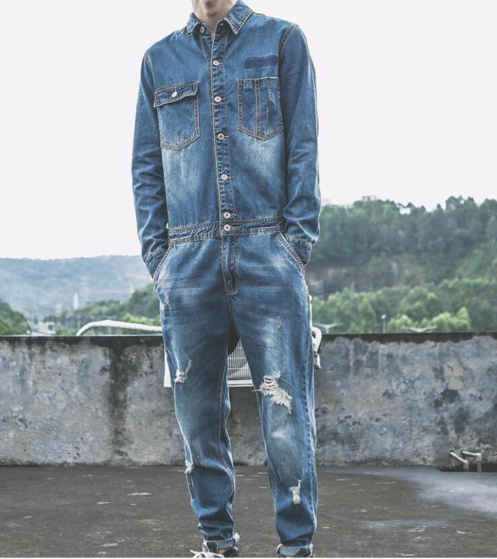 Tide hip hop denim jumpsuit men' autumn Korean men' slim denim retro motorcycle tooling jumpsuit, Blue
Tide hip hop denim jumpsuit men' autumn Korean men' slim denim retro motorcycle tooling jumpsuit, Blue