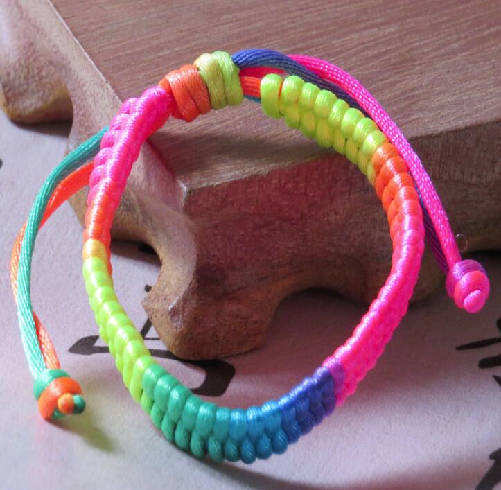 Multicolored rope bracelet Hand-woven auspicious anklet multicolored thread bracelet Wy465
