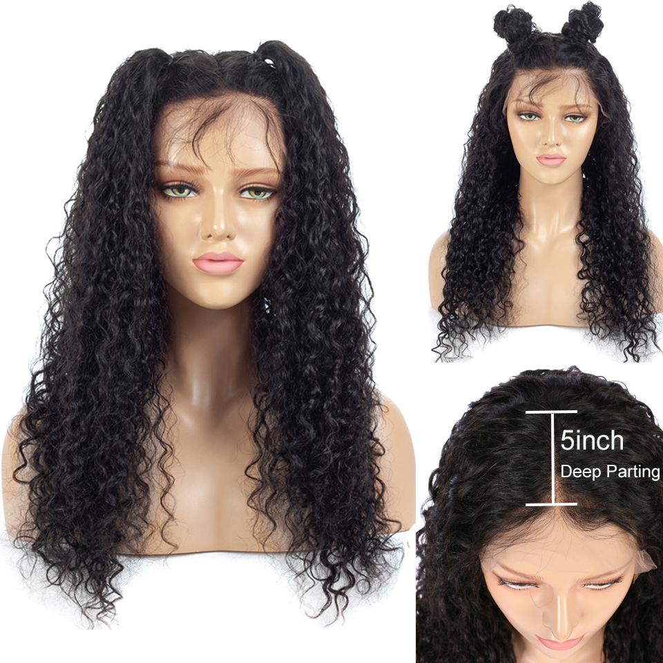 360 lace frontal with cap water wave preplucked human hair 360 wigs for black women full 180% density with baby hair bleached knots