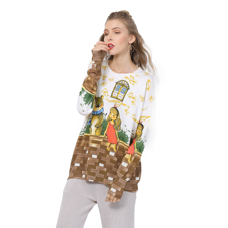 2020 Large Size Female Printing Pullover Loose Sweater Long Sleeve Fashion 2020 Cardigan, White
2020 Large Size Female Printing Pullover Loose Sweater Long Sleeve Fashion 2020 Cardigan, White