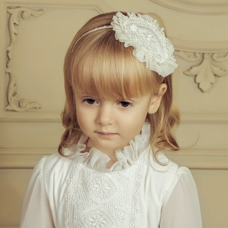 Cute Little Flower Girls' Dresses White Tulle Applique Jewel Neck Pageant Dress Ankle Length Birthday Party Wear