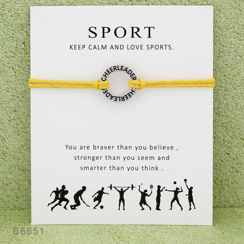 cheerleader SPORT Handmade Rope Charm Bracelets for Women Men Friendship Statement Best Wish Jewelry Gift With Card
cheerleader SPORT Handmade Rope Charm Bracelets for Women Men Friendship Statement Best Wish Jewelry Gift With Card