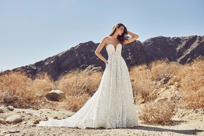 calla blanche full lace wedding dresses sweetheart backless bridal gowns for beach gardens country style sweep train wedding dress