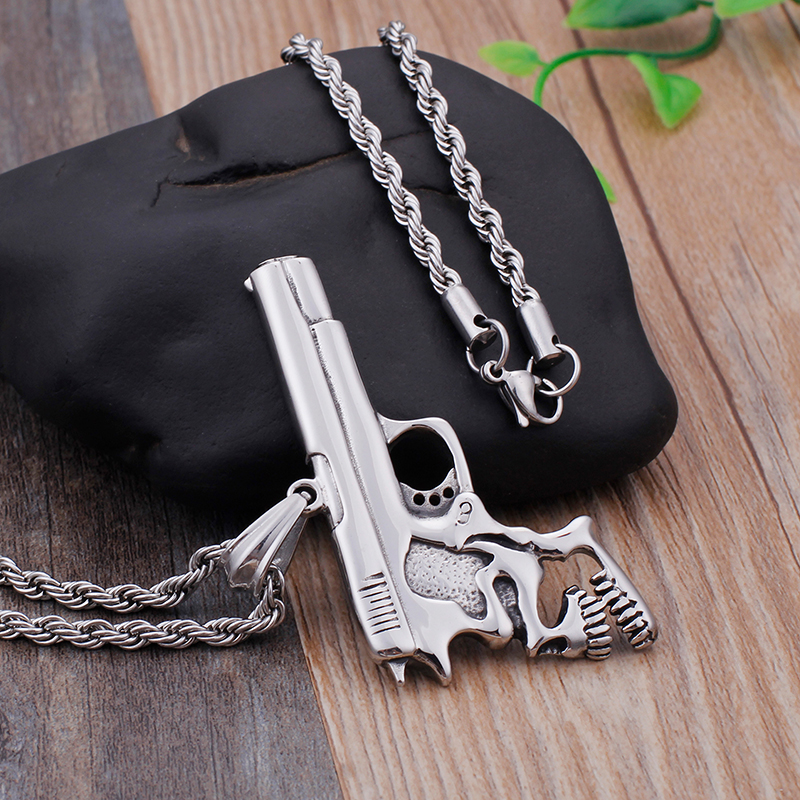 Vitage Shape Pendants Necklace Cool Men Punk Hip Hop 316L Stainless Steel New Fashion Casting Jewelry